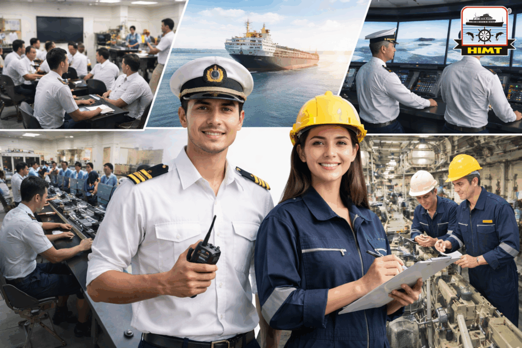 After gaining real shipboard experience, many seafarers reach a turning point in their careers. This blog clearly explains post sea courses, competency pathways, MMD exams, and how to progress to senior ranks or shore-based maritime roles with confidence. HIMT provides end-to-end post sea training programs to help seafarers upgrade skills and progress in their maritime careers.